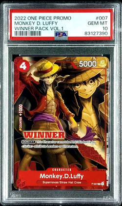 PSA 10 Monkey D. Luffy Winner Vol. 1 #P-007 One Piece English Promo - Image 1