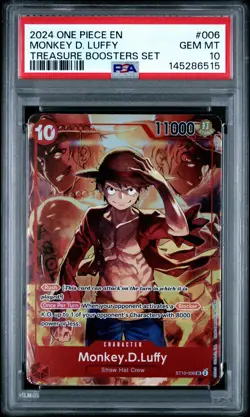 2024 ONE PIECE PROMOS TREASURE BOOSTERS SET #006 MONKEY D. LUFFY PSA 10 - Image 1