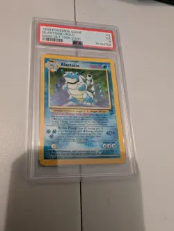 Pokemon 2000 Base Set 2 Blastoise Holo Psa 5. PSA ERROR, label says base set 1 - Image 1