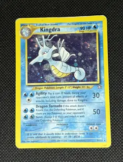 2000 Kingdra HP Holo Rare Neo Genesis Rare 8/111 Pokemon WOTC Swirl 🌀 - Image 1