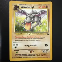 Pokemon TCG Aerodactyl Fossil Holo Rare Card 1/62 Unlimited LP - Image 1