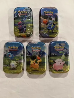 Five Ascended Heroes Mini Tins. Two Ascended Heroes TCG Booster Packs Per Tin. - Image 1