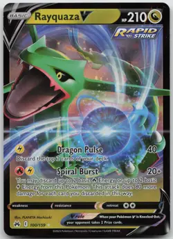 Rayquaza V 100/159 Holo V Rare Crown Zenith Pokemon NM/M - Image 1