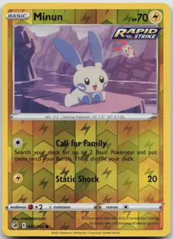 Minun 090/264 Common Fusion Strike Pokemon Reverse Holo NM/M - Image 1