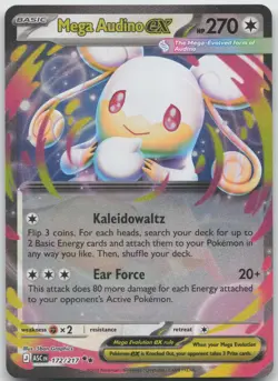Mega Audino ex 172/217 Double Rare Ascended Heroes Pokemon Holo NM/M - Image 1