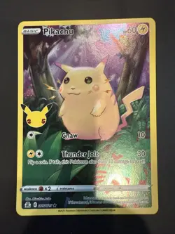 Pokemon Pikachu Full Art Holo Card 05/25 25th Anniversary Celebrations - Image 1
