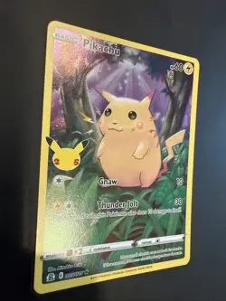 Pokemon Pikachu Full Art Holo Card 05/25 25th Anniversary Celebrations - Image 2