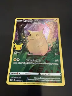 Pokemon Pikachu Full Art Holo Card 05/25 25th Anniversary Celebrations - Image 3