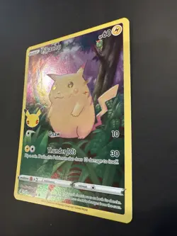 Pokemon Pikachu Full Art Holo Card 05/25 25th Anniversary Celebrations - Image 4