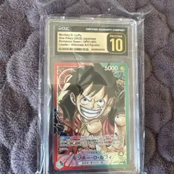 Luffy Leader OP01 Japanese CGC 10 Pristine - Image 1