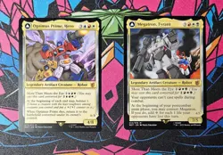 Optimus Prime, Hero and Megatron, Tyrant MTG Brothers War BOT Unplayed Magic - Image 1