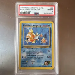 2000 Pokemon 1st Edition Gym Challenge GIOVANNI'S MAGIKARP Card #73 PSA 8 - Image 1