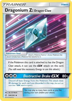 Dragonium Z: Dragon Claw 190/236 - SM - Cosmic Eclipse - Pokemon Card NM - Image 1
