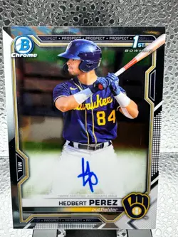 2021 Bowman Chrome Hedbert Perez 1st Bowman Auto - Image 1