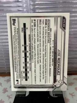 2021 Bowman Jose Rodriguez 1st Bowman Auto Speckle Refractor /299 - Image 2