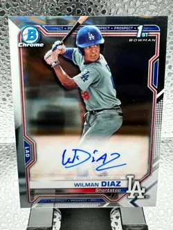 2021 Bowman Chrome Wilman Diaz 1st Bowman Auto - Image 1