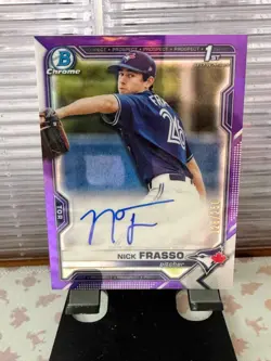 2021 Bowman Chrome Nick Frasso 1st Bowman Auto Purple Refractor /250 - Image 1