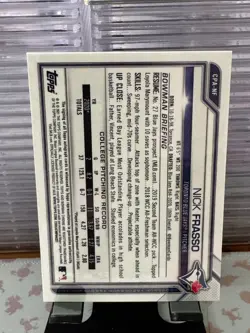 2021 Bowman Chrome Nick Frasso 1st Bowman Auto Speckle Refractor /299 - Image 2