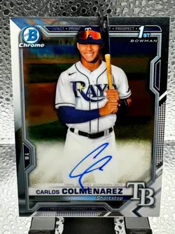 2021 Bowman Chrome Carlos Colmenarez 1st Bowman Auto - Image 1