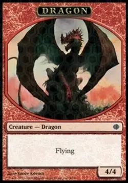 MRM ENGLISH Token - Jeton Dragon flying vol 4/4 MTG magic ALA - Image 1