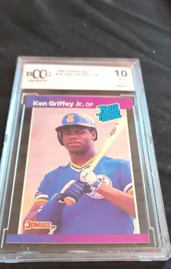 1989 Donruss - Rated Rookie Ken Griffey Jr #33 *Denotes on Back (RC) Beckett 10! - Image 1