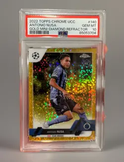 2022 Topps Chrome UCC Antonio Nusa RC #140 Gold Mini-Diamond /50 PSA 10 - Image 1