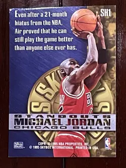 SkyBox 1995 Standouts Insert Michael Jordan #SH1 Chicago Bulls NBA Card - Image 2
