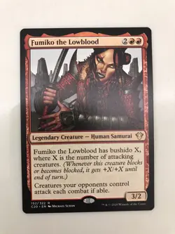Fumiko the Lowblood MTG Magic the Gathering Card NM Near Mint Commander C20 - Image 1