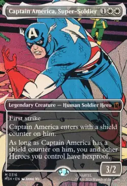 MTG Marvel Super Heroes Captain America, Super-Soldier Borderless 0316 Non-Foil - Image 1