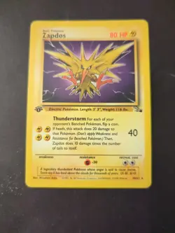 Zapdos 30/62 1ST EDITION non-holo Fossil WOTC Pokemon Card - Image 1