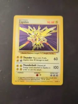 Zapdos 16/102 Holo Rare Pokemon 1999 Unlimited Base Set LP/MP - Image 1