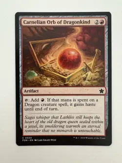 Carnelian Orb of Dragonkind MTG Magic the Gathering Card NM Near Mint FDN - Image 1