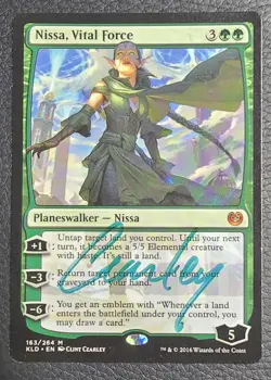 MTG Nissa, Vital Force - Kaladesh Regular - Signed Artist LP Auto Magic Cearley - Image 1