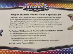 2025 POKEMON PRISMATIC EVOLUTIONS LUCARIO EX/TYRANITAR EX PREMIUM COLLECTION SET - Image 4