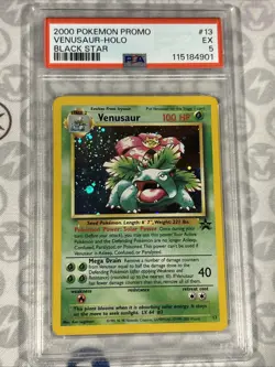 2000 Pokemon Promo Venusaur Holo Black Star #13 PSA 5 - Image 1
