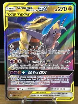 Pokemon TCG Garchomp and Giratina GX 146/236 Unified Minds LP - Image 1