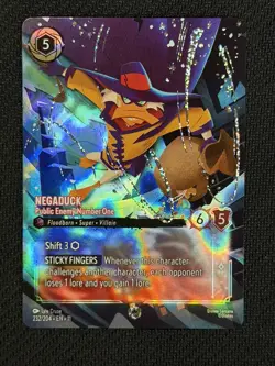 Disney Lorcana Negaduck Public Enemy Number One Winterspell Enchanted 232/204 - Image 1