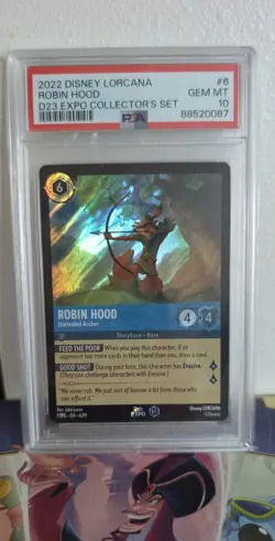 Disney Lorcana Robin Hood 2022 D23 PSA 10 First Edition - Image 1