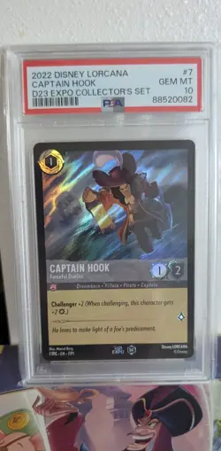 Disney Lorcana Captain Hook 2022 D23 PSA 10 First Edition - Image 1