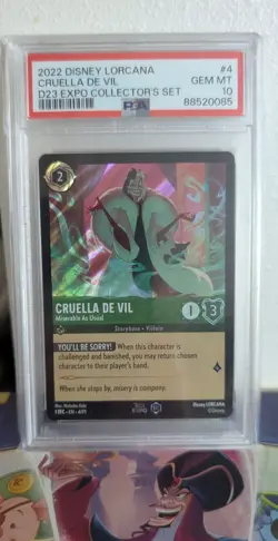 Disney Lorcana Cruella De Vil 2022 D23 PSA 10 First Edition - Image 1