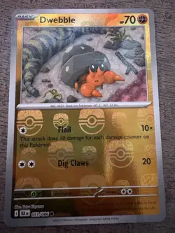 Pokemon TCG Dwebble 051/086 Black Bolt Master Ball Reverse Holo Card - Image 1