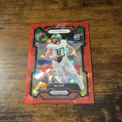 Panini 2024 Prizm Draft Picks Bo Nix RC #105 Red Ice Prizm Oregon Ducks - Image 1