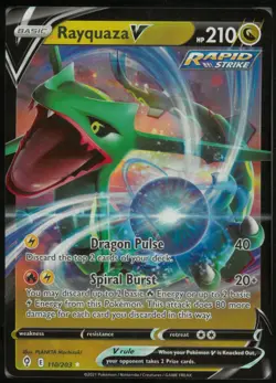 Rayquaza V 110/203 Holo V Rare Evolving Skies Pokemon Near Mint - Image 1