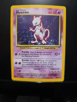 Mewtwo Base Set Holo Unlimited Rare Card 10/102 Moderately Played - Image 1