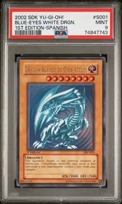 Yu-Gi-Oh Spanish PSA9 Blue-Eyes White Dragon 1st Edition SDK BIK s001 - Image 1
