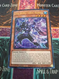 Yugioh Evil Hero Toxic Bubble SUDA-EN001 Ultra Rare 1st Edition Heavily Played - Image 1