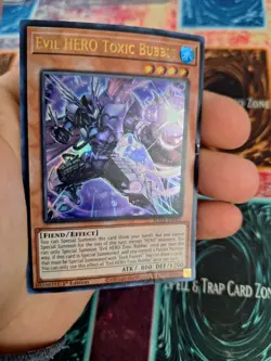 Yugioh Evil Hero Toxic Bubble SUDA-EN001 Ultra Rare 1st Edition Heavily Played - Image 4