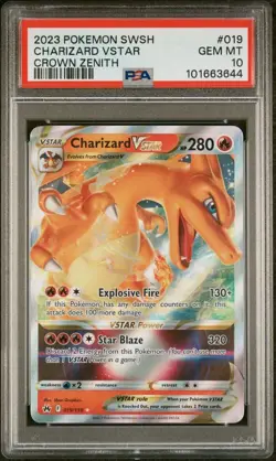 PSA 10 Gem Mint 2023 POKEMON SWORD & SHIELD CROWN ZENITH #019 CHARIZARD VSTAR - Image 1