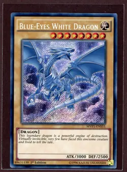 1st Ed Blue-Eyes White Dragon Holo Secret Rare Yu-Gi-Oh! Card MVP1-ENS55 NM - Image 1