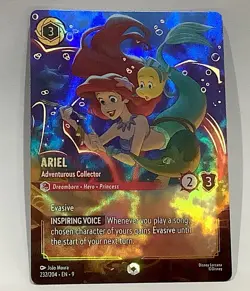 Disney Lorcana Ariel Enchanted Card Adventurous Collector Fabled Mermaid 232/204 - Image 1